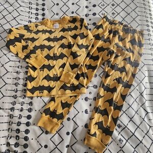 Hanna Andersson Organic Cotton Bat Print Long John Pajama Set, Size 110/5
